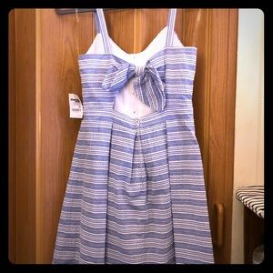 Cute Bow Back Striped Dress